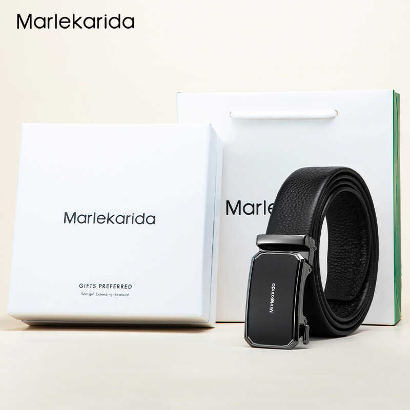 自动扣Marlekarida牛皮正品男士