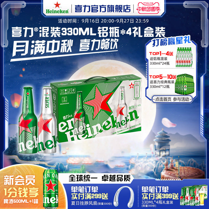 喜力混装330ml铝瓶1×4提手纸箱图片