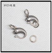 S钩闭口环 S925纯银 实心小鱼龙虾扣 手链连结diy银扣子