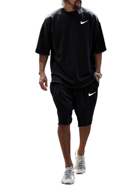 男士套装休闲短裤宽松上衣两件套