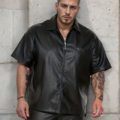 春季男式皮衣都市休闲PU皮