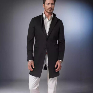 Export men's wear秋冬英伦男式大衣毛呢时尚都市西装领休闲外套