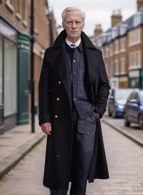 欧美时尚超长款秋冬呢大衣