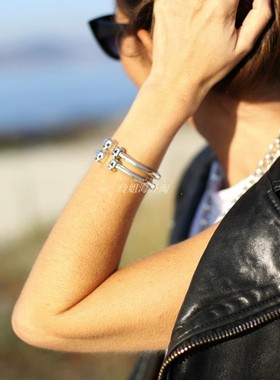 绝版国/现 西班牙UNOde50小人脸骷髅手镯手工镀银轻奢朋克万圣节