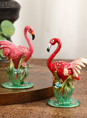 金属家居饰品天鹅首饰盒摆件