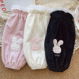 新款蕾丝边洋气羽绒服袖头女款上班工作棉服耐脏护袖学生长款手袖