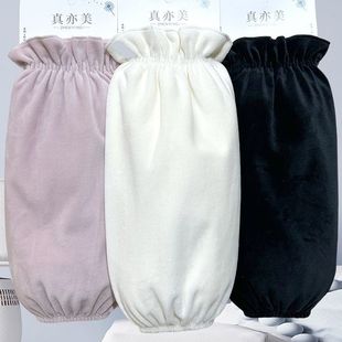 成人干活专用耐脏护袖 套学生工作上班防污套袖 纯色女士袖 秋冬长款