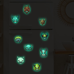 万圣节夜光手机贴纸卡通装饰布置荧光贴画儿童房冰箱发光美化遮丑