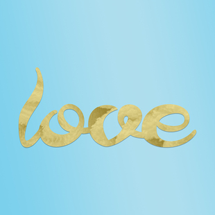 love英文连体艺术字体装饰画镜面亚克力墙贴纸儿童房背景墙可定制