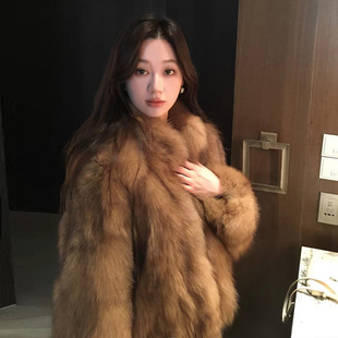 佳佳皮草“悉尼日落”新款狐狸毛皮草女冬季显瘦年轻短款毛毛外套