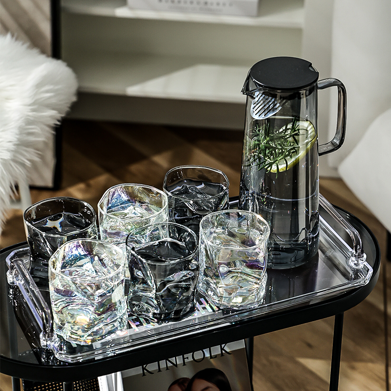 创意玻璃杯子套装家用客厅轻奢网红水壶水具组合装家庭喝水杯茶杯