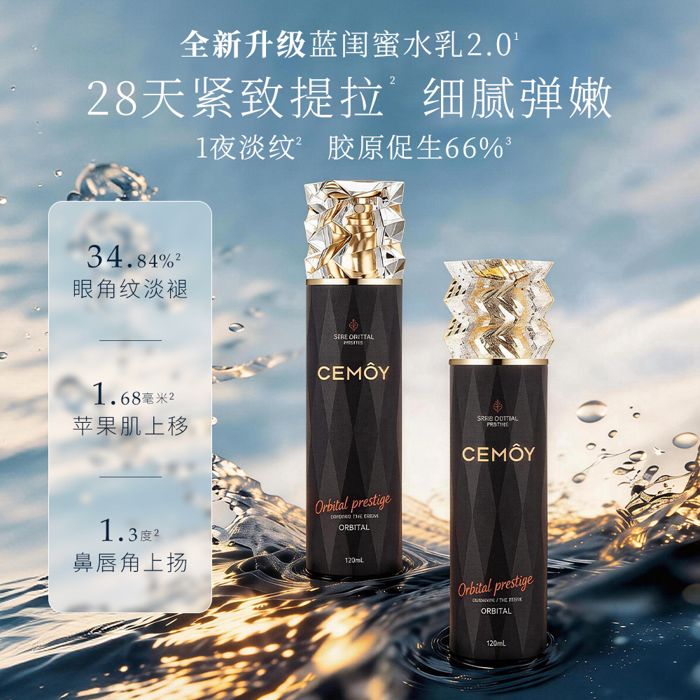 小莉莉CEMOY蓝闺蜜水乳澳铂蓝耀补水保湿修护抗老紧z护肤套装2.0