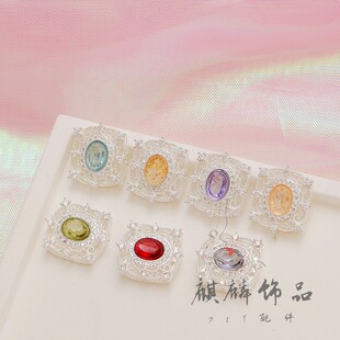 包银保色镶嵌锆石镂空多色串珠项链手链隔珠diy手工饰品配件材料