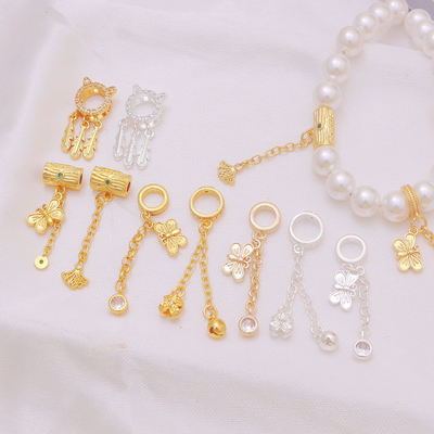 18K包金保色微镶锆蝴蝶流苏隔片