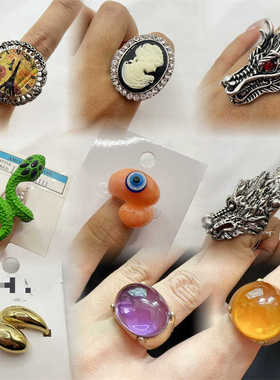 金属水滴戒指高级冷淡风