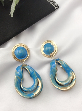 CE-106韩国饰品金属耳环时尚大气靓丽流行不规则气质简约百搭