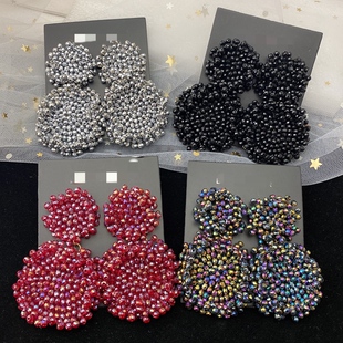 米珠耳钉耳环时尚 潮欧美风格 463 大气简约百搭流行气质夸张新款