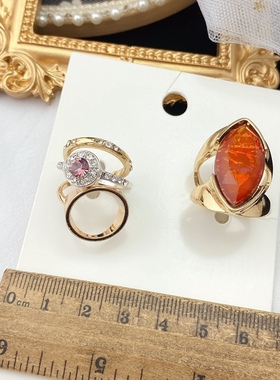 百搭复古港风珍珠开口戒指