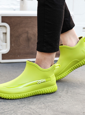 雨鞋短筒新款男款防滑耐磨赶海钓鱼水鞋男士加绒胶鞋防水工作雨靴
