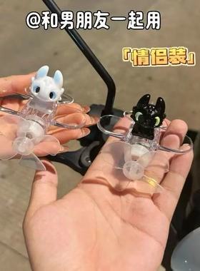 风力发电无牙仔风能发光小风扇电动车摩托车摆件装饰旋转车载夜灯