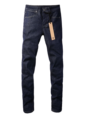 KSUBI JEANS 美式潮牌新款深蓝色水洗LOGO刺绣弹力修身百搭牛仔裤