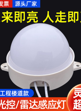智能LED声光控灯过道雷达灯走廊楼道人体感应灯泡声控吸顶灯物业