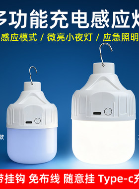 充电声控雷达感应小夜灯应急灯泡