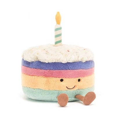 英国正品JELLYCAT趣味彩虹生日蛋糕Birthday Cake 毛绒玩偶礼物