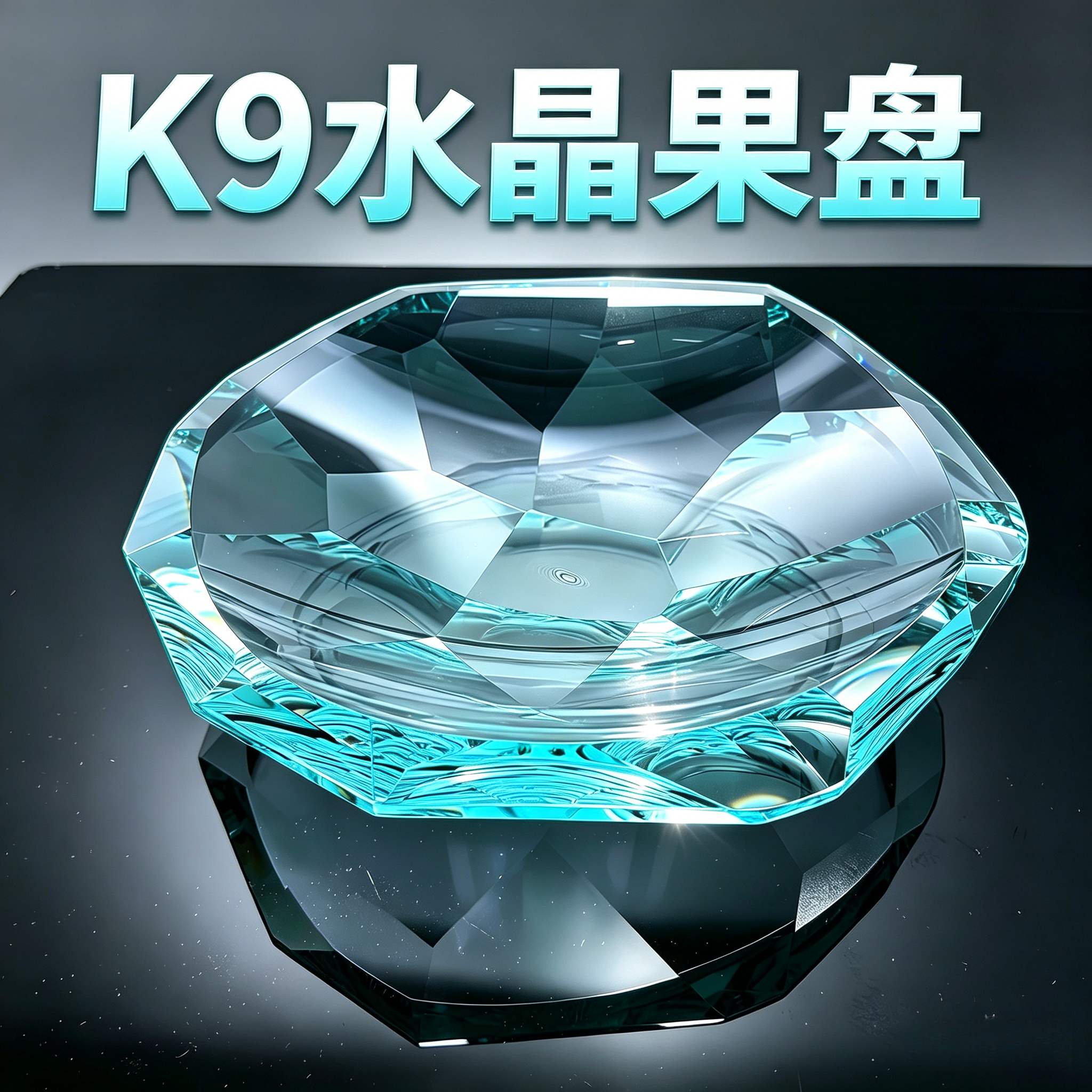 轻奢K9水晶玻璃手工果盘摆件图片