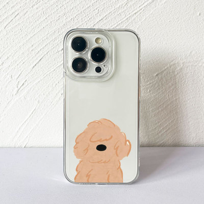 卷毛小狗手机壳适用iPhone17苹果16华为mate80/nova16/p90小米17红米k90透明VIVOY600Pro/X300一加ACE5reno16