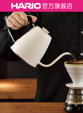 【旗舰店】HARIO手冲咖啡壶不锈钢可测温手冲壶带硅胶套手柄DKG