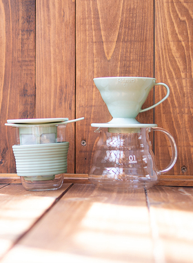 【旗舰店】HARIO户外便携露营咖茶单人套装V60耐热玻璃茶杯VD+HDT