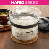 HARIO耐热玻璃锅饭锅微波炉专用带刻度两边把手XRCN 旗舰店