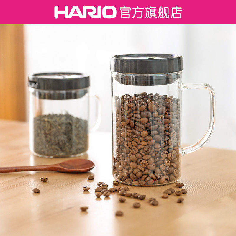 【旗舰店】HARIO耐热玻璃储物罐带把手 食品收纳密封罐玻璃瓶MCNT