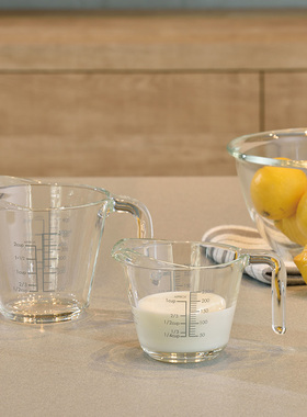 【旗舰店】HARIO耐热玻璃量杯带把手双面刻度烘焙工具微波烤箱MMC