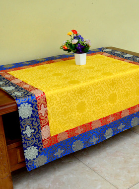 藏式桌布寺院佛堂装饰民族风黄色供佛桌垫布佛台家用香案布佛桌布