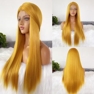 塞尔达 长发金黄色直发整顶假发手钩蕾丝网万用COS动漫派对假发套