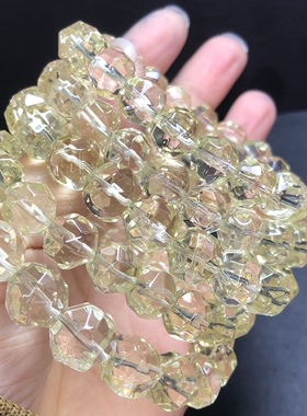 天然黄水晶刻面手链招财礼物