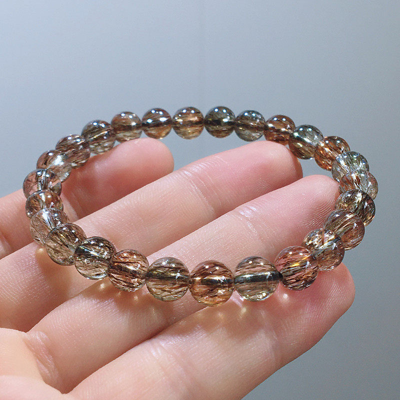 天然黑金超七手链顺发男女款黑加仑色黑超七双色手串简约饰品礼物