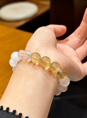 设计款粉水晶黄水晶白幽灵女