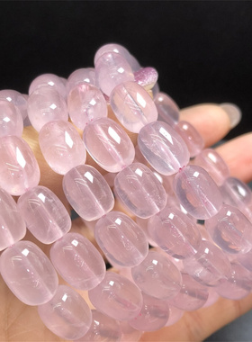 粉水晶手链桶珠桃花礼物饰品闺蜜