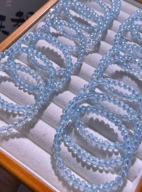 蓝托帕刻面手链秀气百搭礼物女