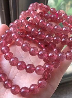 捡漏女款草莓籽深红招桃花手链