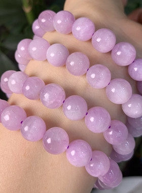 女天然紫锂辉手链浅紫色饰品