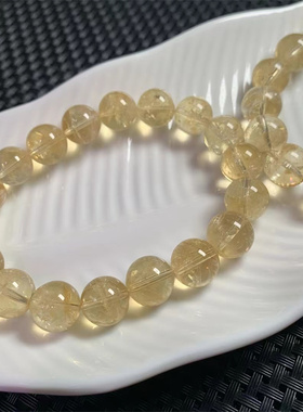 男女款天然黄水晶手链大尺寸圆珠