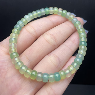 天然玛瑙葡萄色直切手链苹果绿玉髓女款 盘珠手串冰透清新水晶礼物