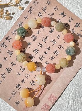【H&H】杭州灵隐同款有钱花莲花菩提手串男女绕指柔学生文玩佛珠