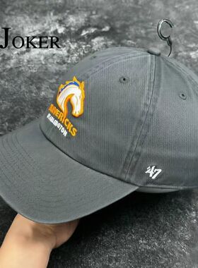 Joker严选 UT Arlington Mavericks 灰色全棉水洗软顶弯沿棒球帽