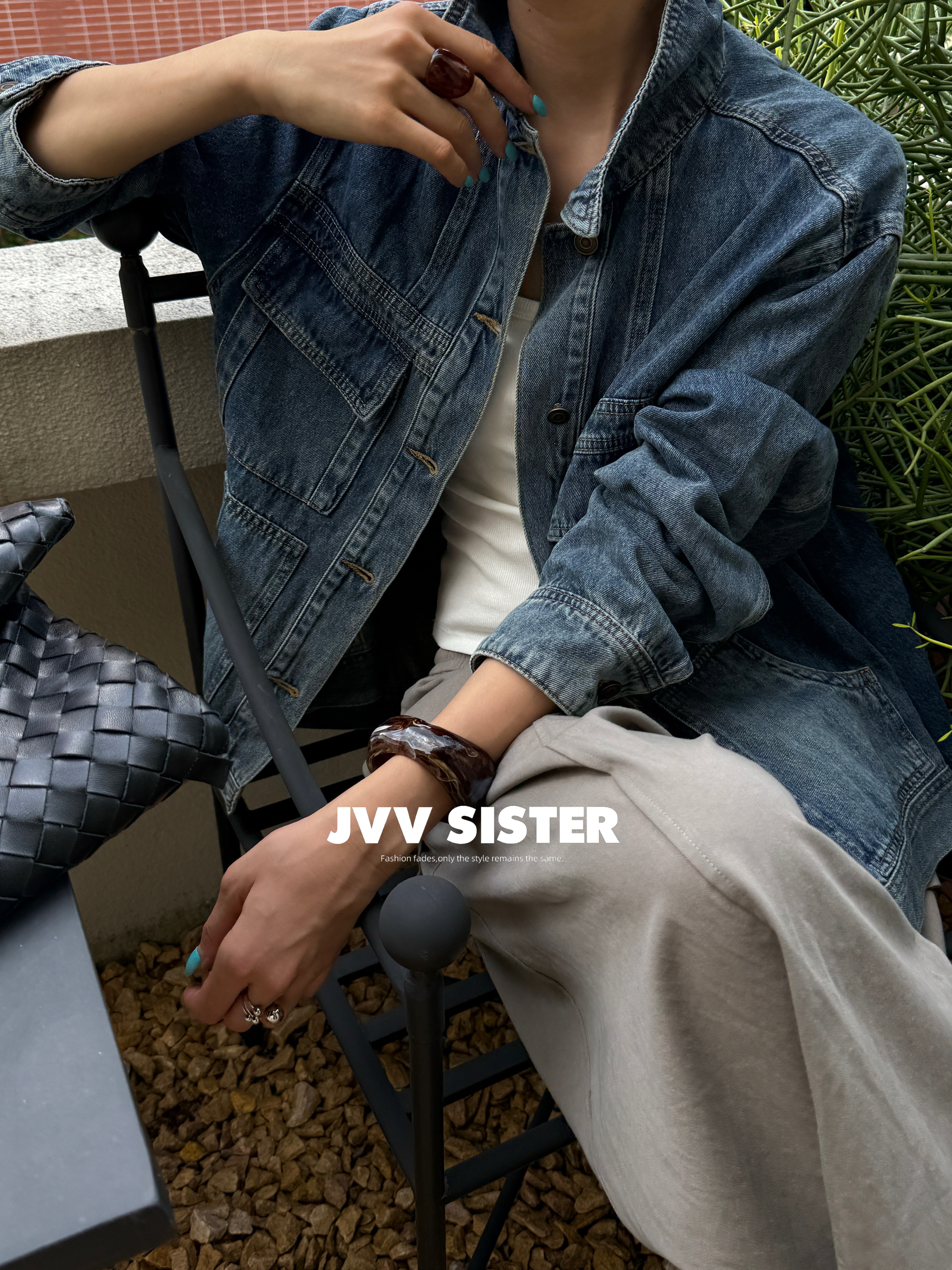 JVVSISTER韩版宽松休闲显瘦牛仔外套女2026秋冬新款夹克上衣72728