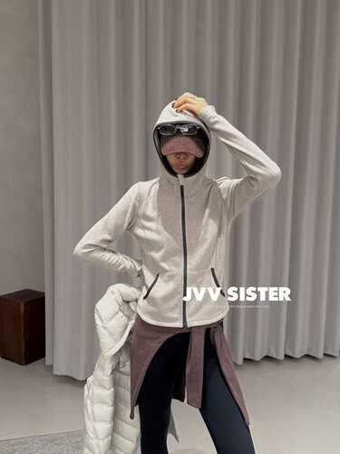 JVV时尚百搭宽松休闲连帽外套女2026秋冬新款外套73138
